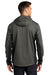 Port Authority J719 Mens Active Wind & Water Resistant Full Zip Hooded Jacket Steel Grey/Deep Black Model Back