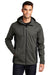 Port Authority J719 Mens Active Wind & Water Resistant Full Zip Hooded Jacket Steel Grey/Deep Black Model Front