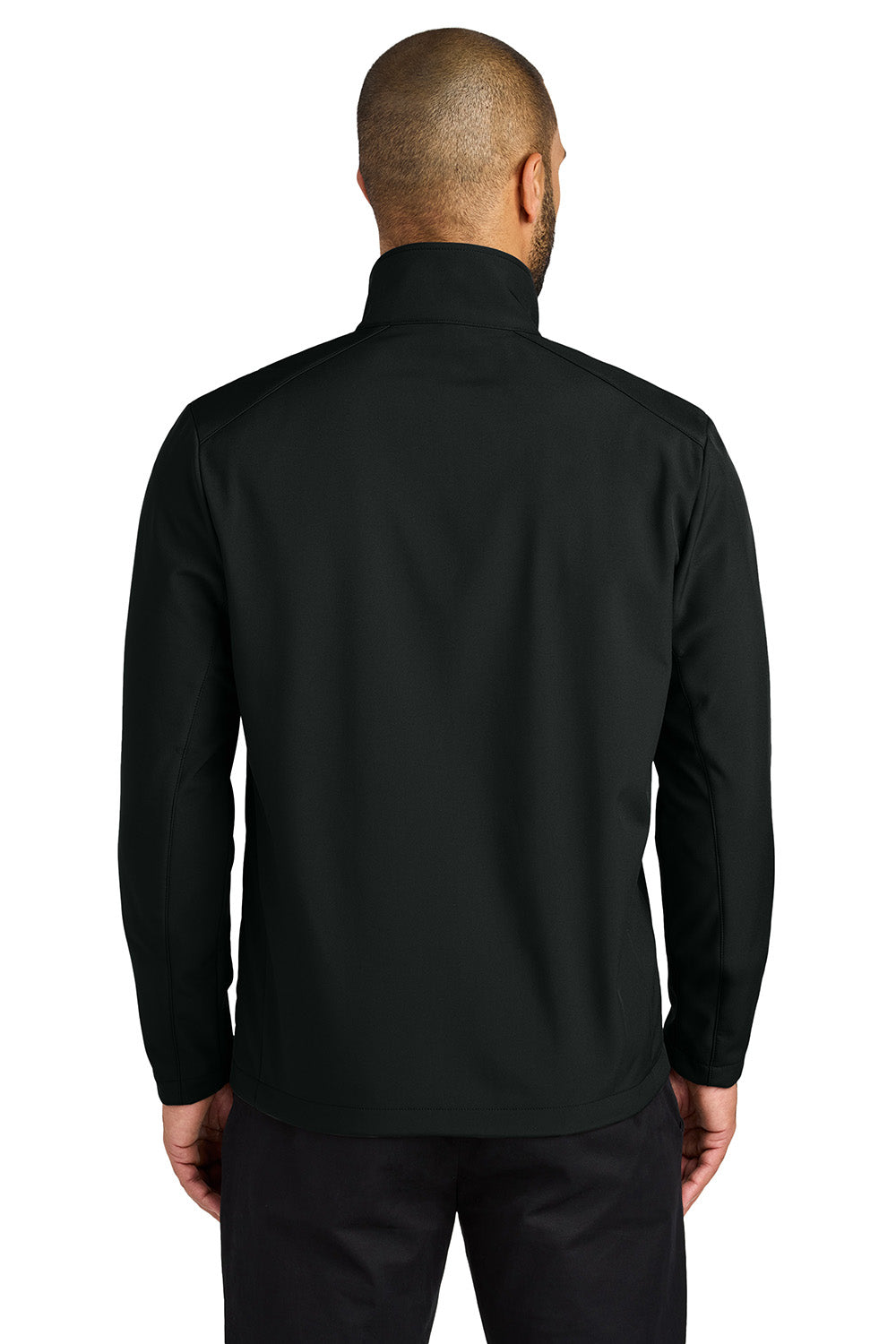 Port Authority J720 Mens C-FREE Core Soft Shell Full Zip Jacket Deep Black Model Back