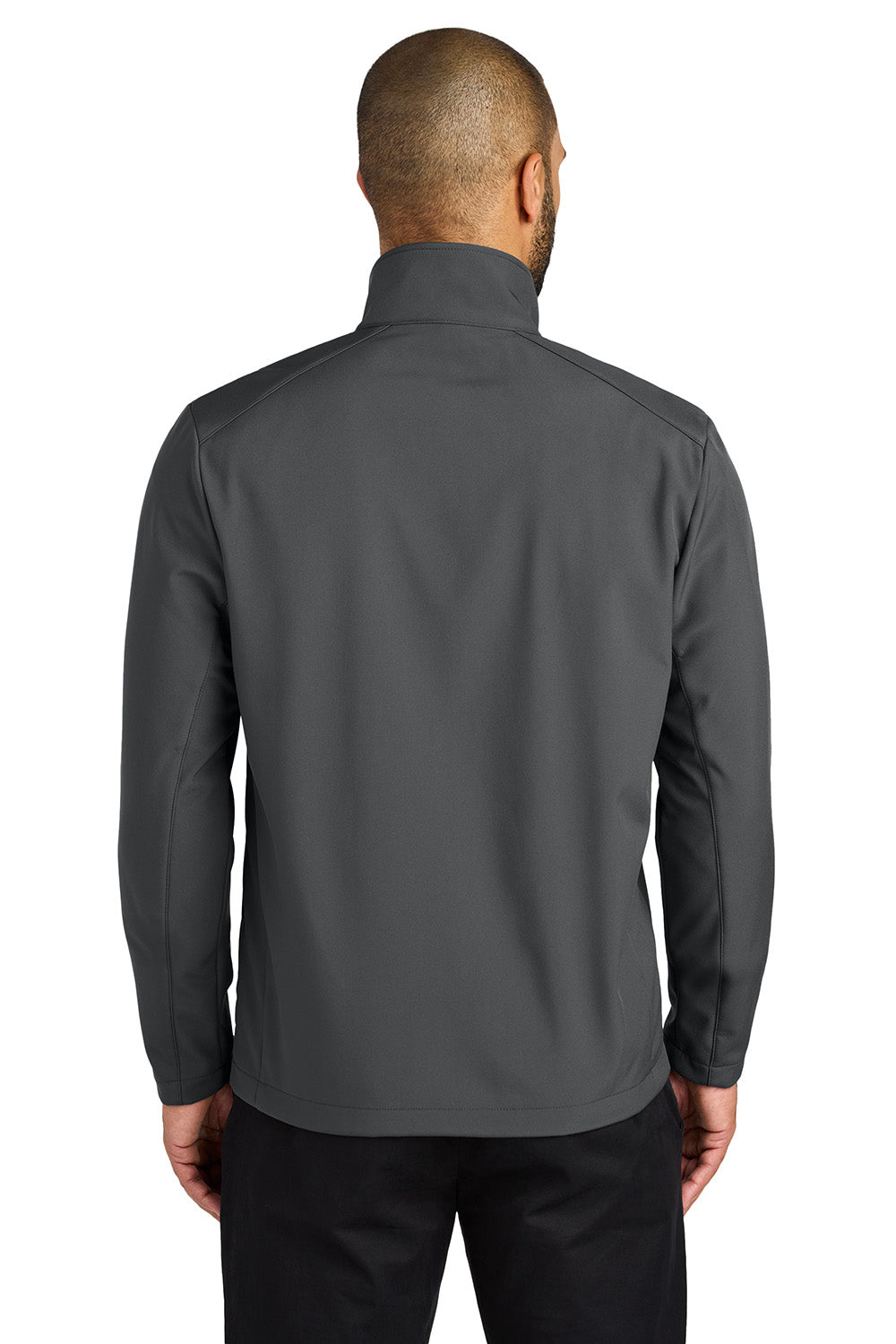 Port Authority J720 Mens C-FREE Core Soft Shell Full Zip Jacket Steel Grey Model Back