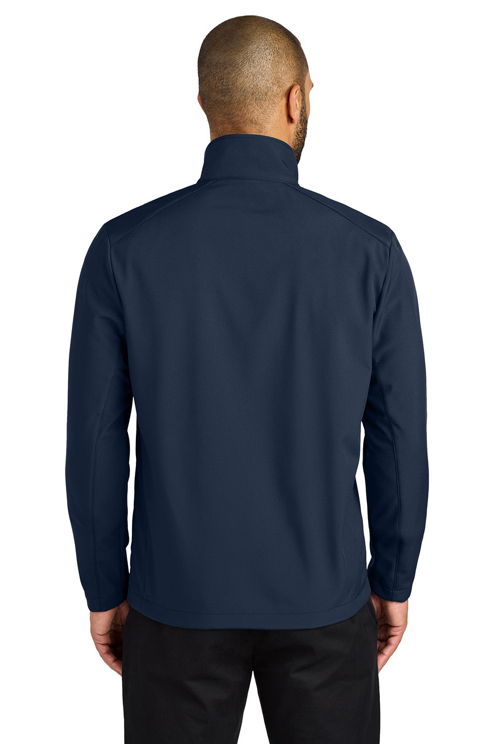 Port Authority J720 Mens C-FREE Core Soft Shell Full Zip Jacket True Navy Blue Model Back