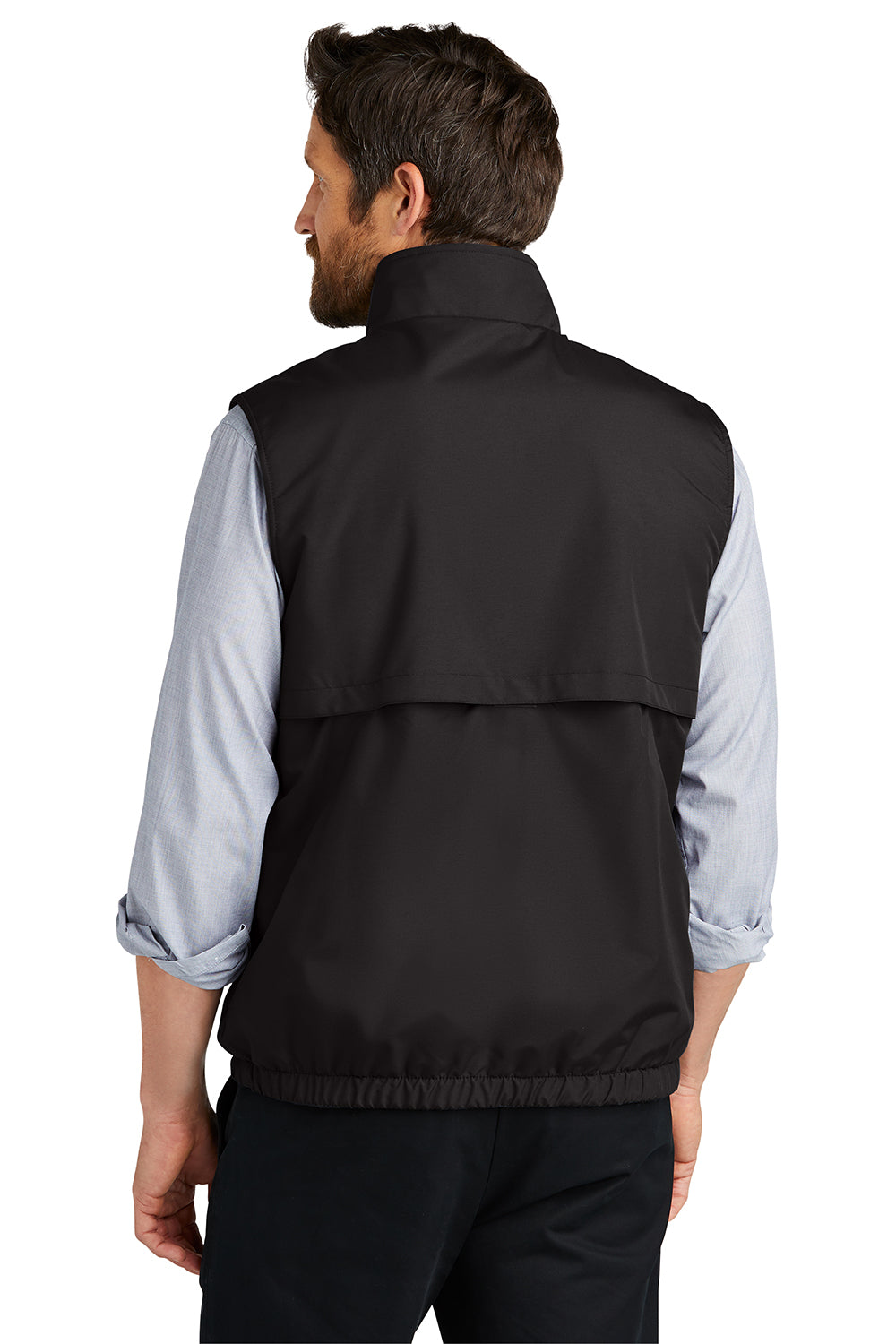 Port Authority J7490 Mens Charger Reversible Wind & Water Resistant Full Zip Vest True Black Model Back