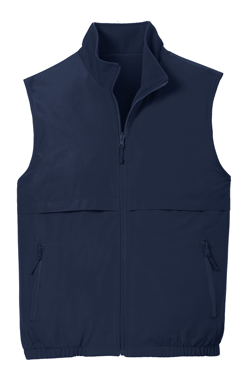 Port Authority J7490 Mens Charger Reversible Wind & Water Resistant Full Zip Vest True Navy Blue Flat Front