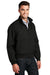 Port Authority J753 Mens Classic Poplin Wind & Water Resistant Full Zip Jacket Black Model 3q