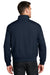 Port Authority J753 Mens Classic Poplin Wind & Water Resistant Full Zip Jacket Dark Navy Blue Model Back