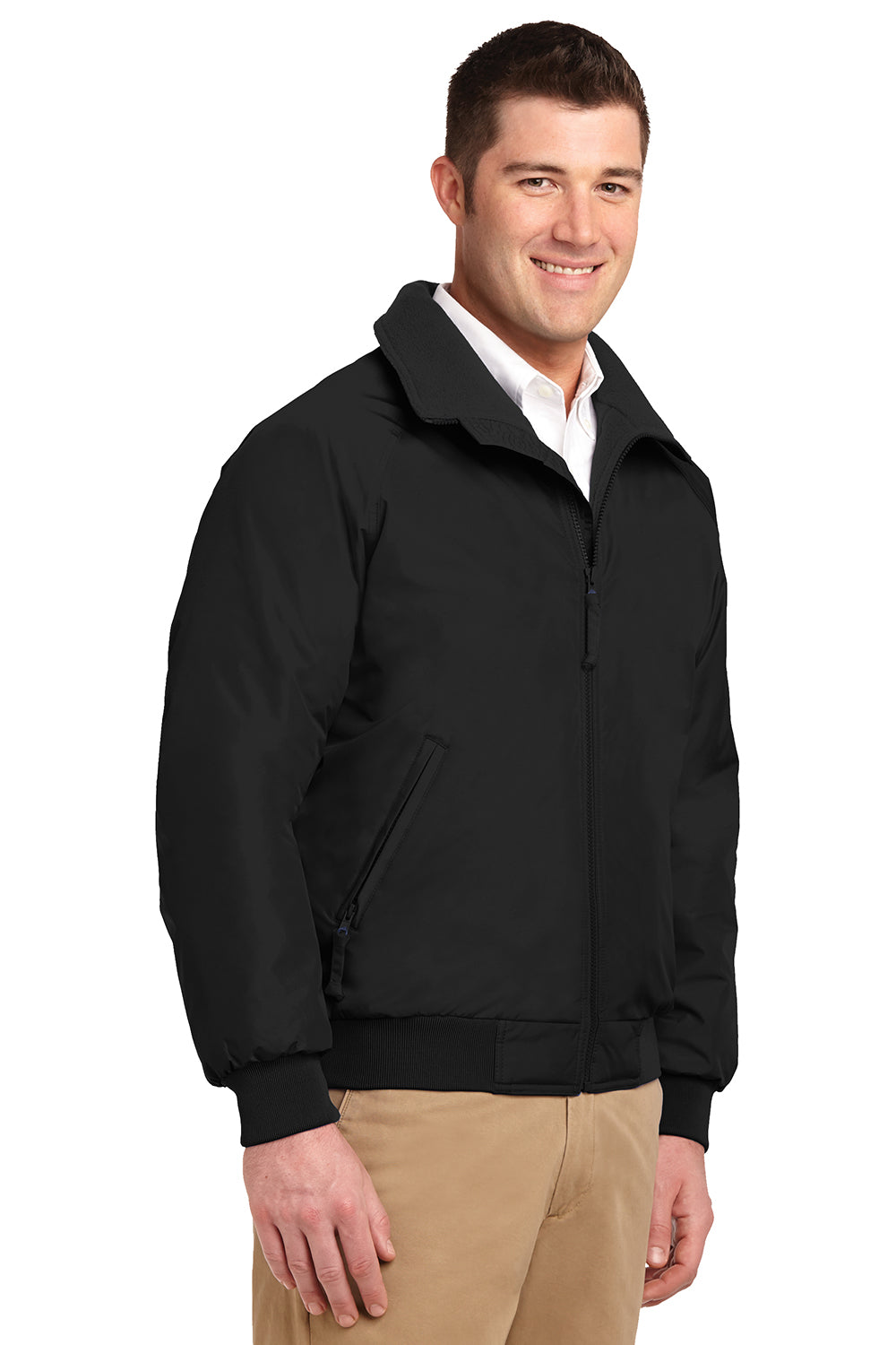 Port Authority J754/TLJ754 Mens Challenger Wind & Water Resistant Full Zip Jacket True Black Model 3q