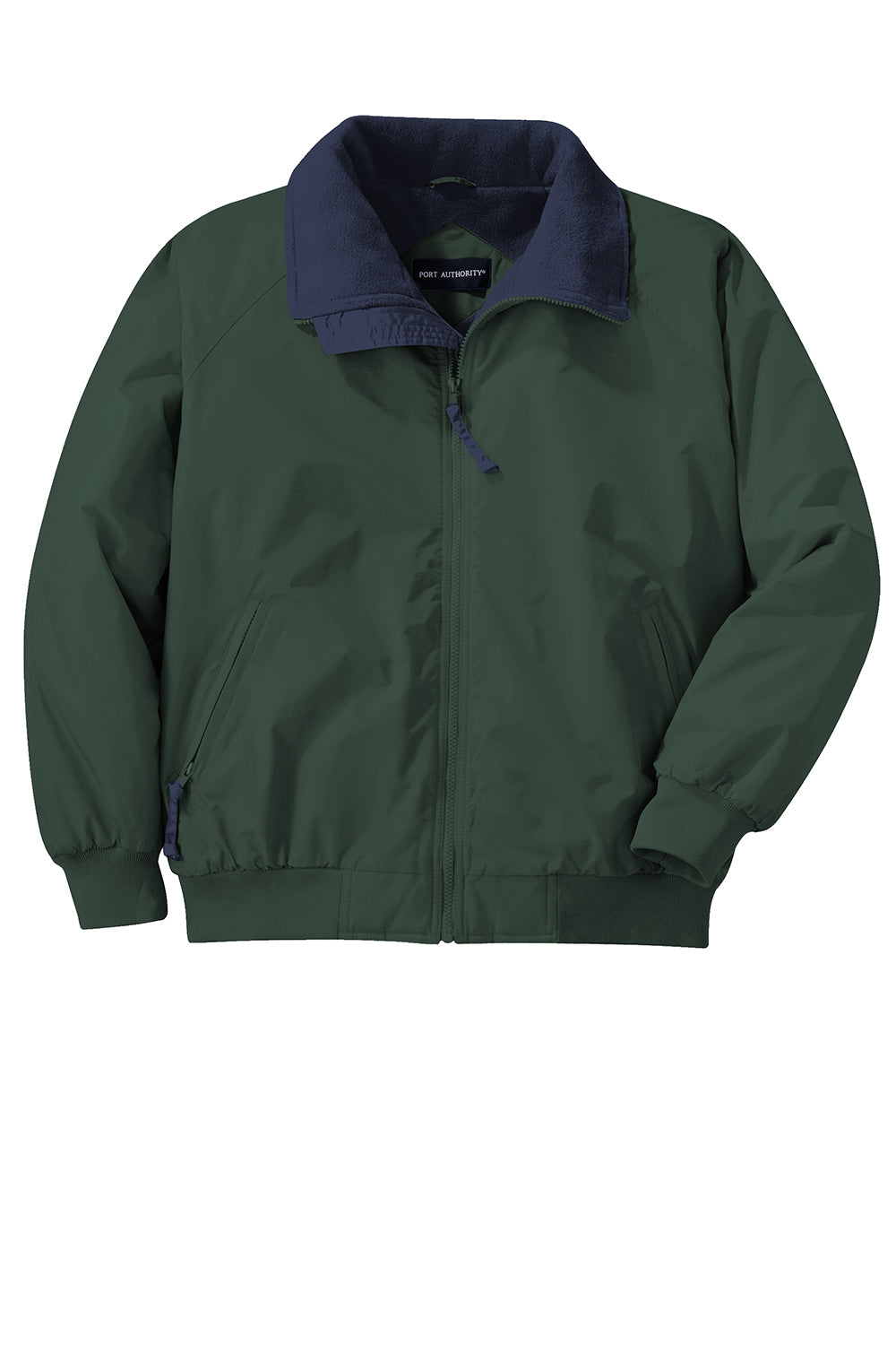 Port Authority J754/TLJ754 Mens Challenger Wind & Water Resistant Full Zip Jacket True Hunter Green/True Navy Blue Flat Front