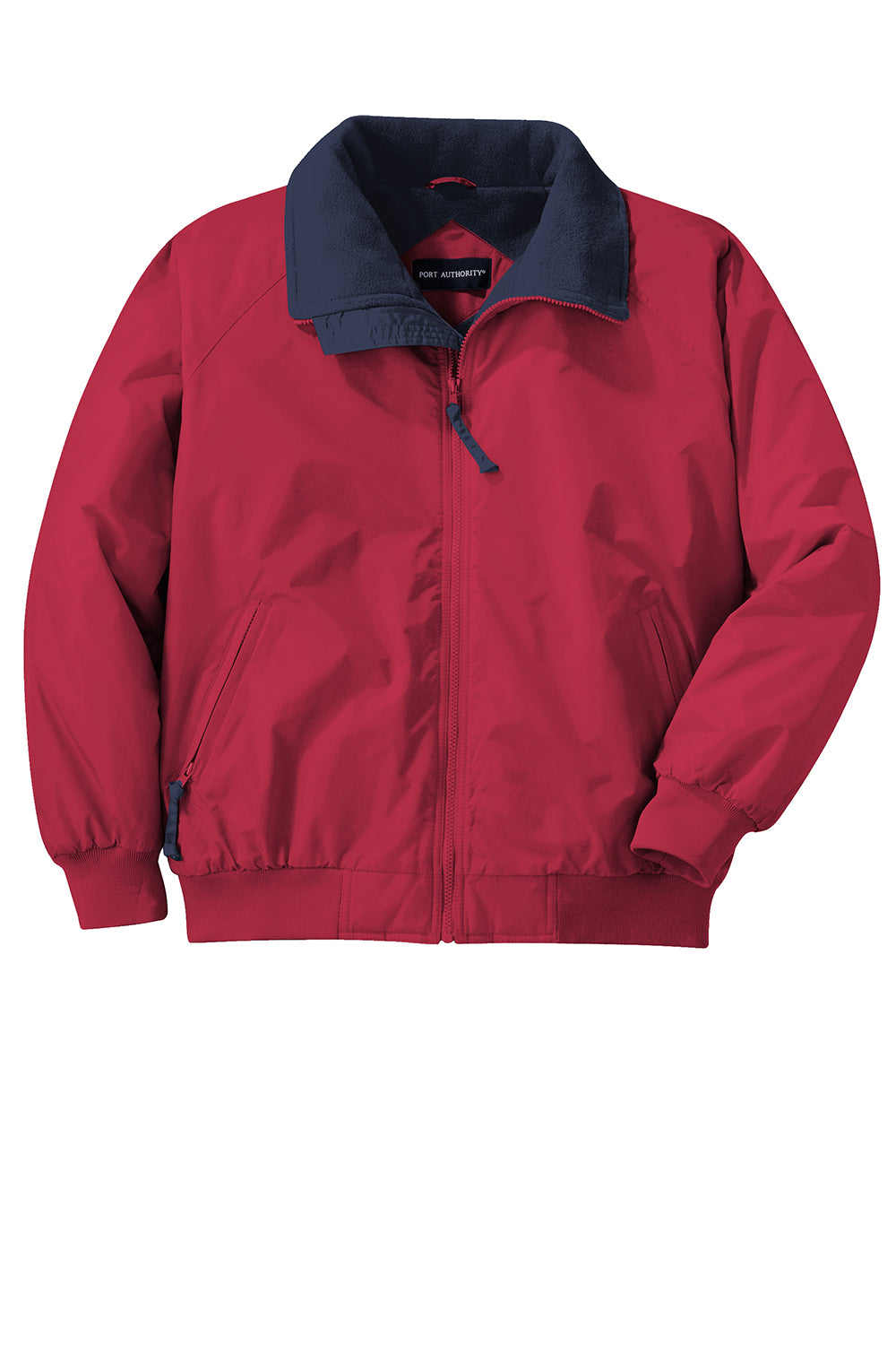 Port Authority J754/TLJ754 Mens Challenger Wind & Water Resistant Full Zip Jacket True Red/True Navy Blue Flat Front