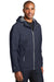 Port Authority J7710 Mens Northwest Slicker Waterproof Full Zip Hooded Jacket Navy Blue Model 3q