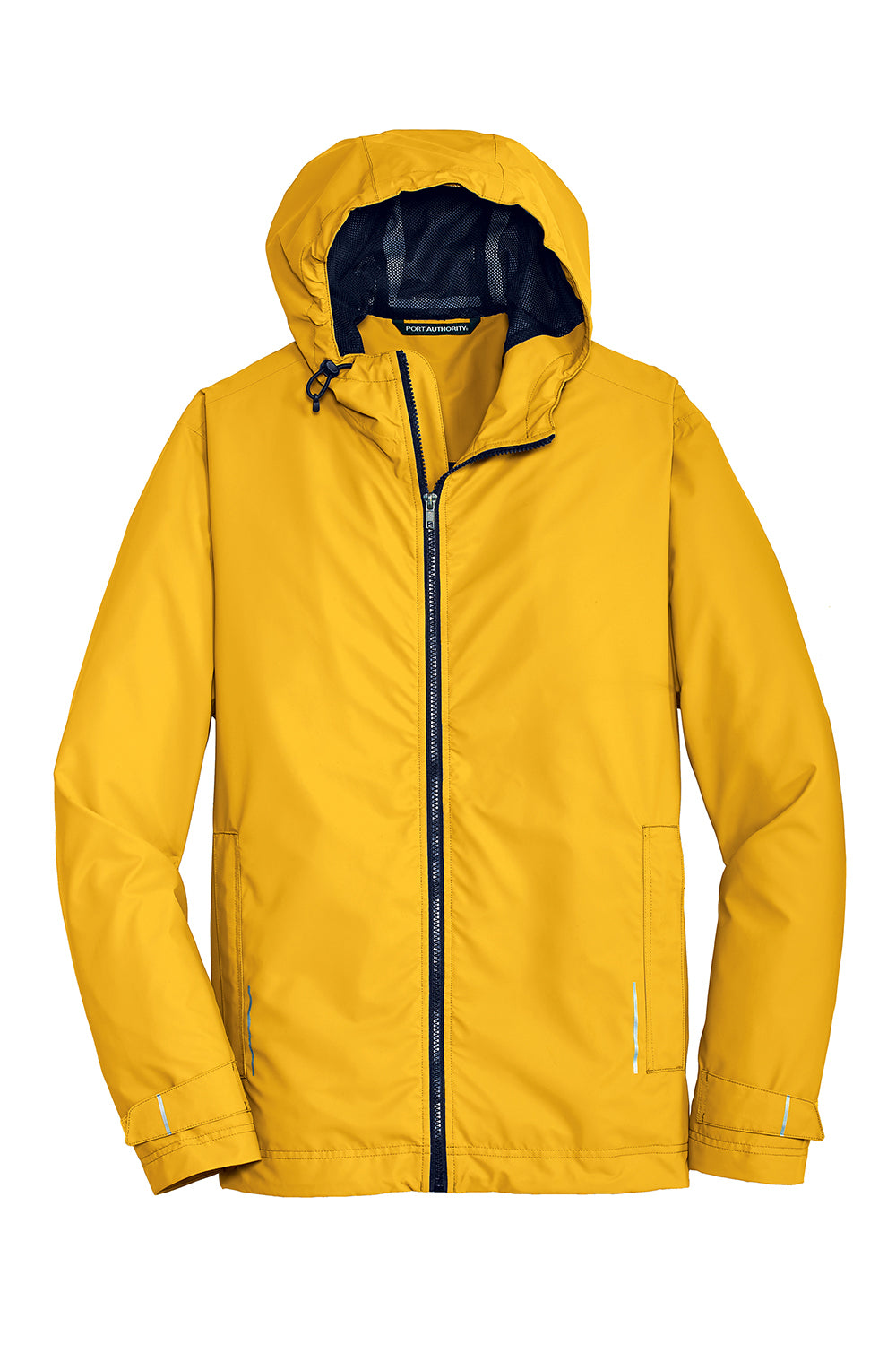 Port Authority J7710 Mens Northwest Slicker Waterproof Full Zip Hooded Jacket Slicker Yellow Flat Front