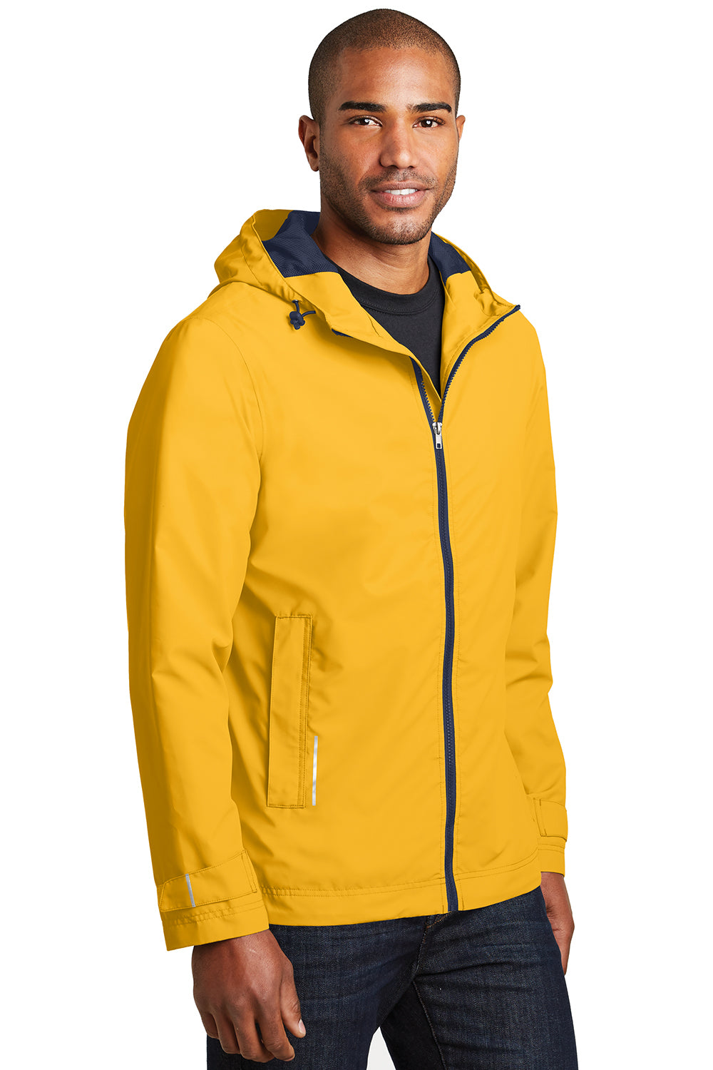 Port Authority J7710 Mens Northwest Slicker Waterproof Full Zip Hooded Jacket Slicker Yellow Model 3q