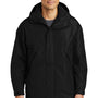 Port Authority Mens 3-in-1 Wind & Water Resistant Full Zip Hooded Jacket - Black