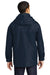 Port Authority J777 Mens 3-in-1 Wind & Water Resistant Full Zip Hooded Jacket Navy Blue Model Back