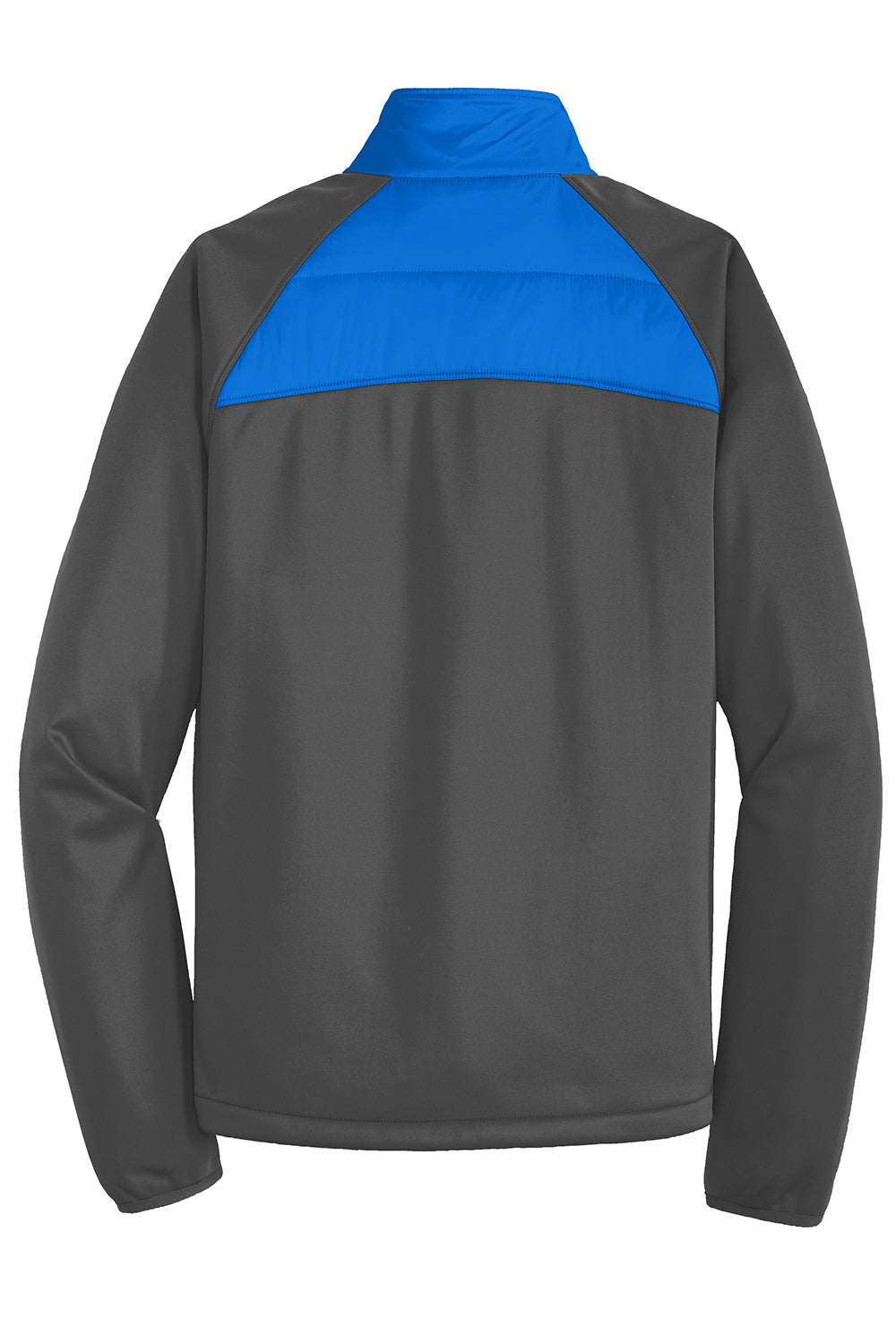 Port Authority J787 Mens Hybrid Wind & Water Resistant Full Zip Jacket Skydiver Blue/Steel Grey Flat Back