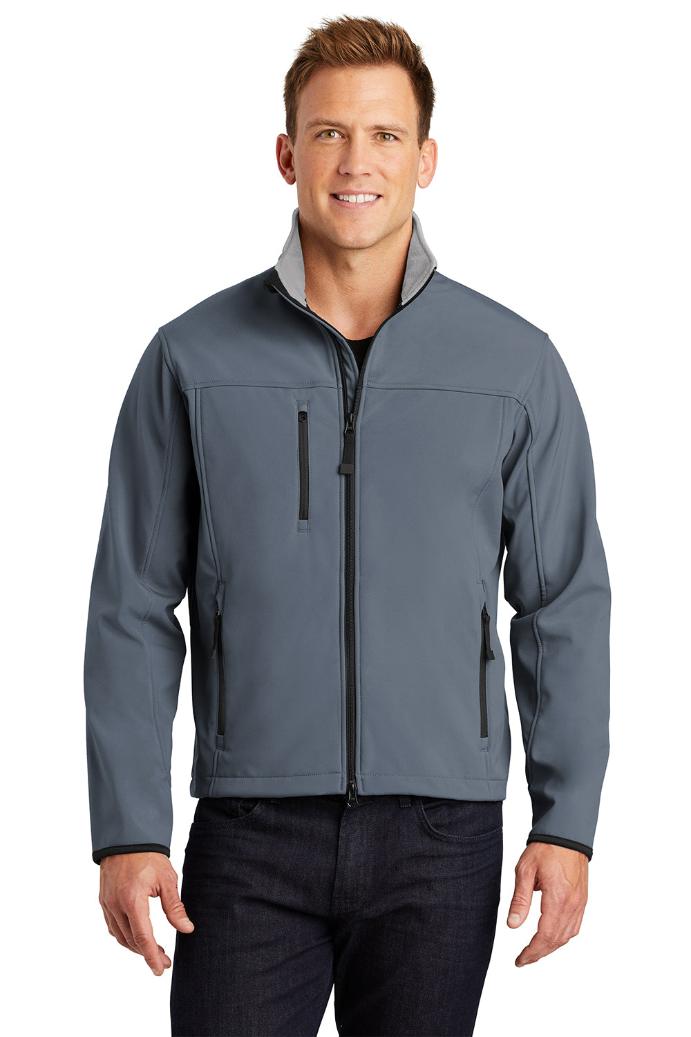 Port Authority J790/TLJ790 Mens Glacier Wind & Water Resistant Full Zip Jacket Atlantic Blue/Chrome Model Front