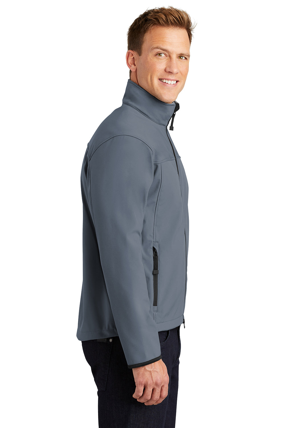 Port Authority J790/TLJ790 Mens Glacier Wind & Water Resistant Full Zip Jacket Atlantic Blue/Chrome Model Side