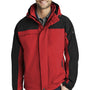 Port Authority Mens Nootka Waterproof Full Zip Hooded Jacket - Engine Red/Black