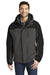 Port Authority J792/TLJ792 Mens Nootka Waterproof Full Zip Hooded Jacket Graphite Grey/Black Model Front