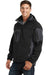 Port Authority J798/TLJ798 Mens Waterproof Full Zip Hooded Jacket Black/Graphite Grey Model 3q