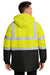 Port Authority J799S Mens Waterproof Full Zip Hooded Jacket Safety Yellow/Black Model Back