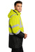 Port Authority J799S Mens Waterproof Full Zip Hooded Jacket Safety Yellow/Black Model Side