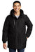 Port Authority J799 Mens Waterproof Full Zip Hooded Jacket Black Model Front