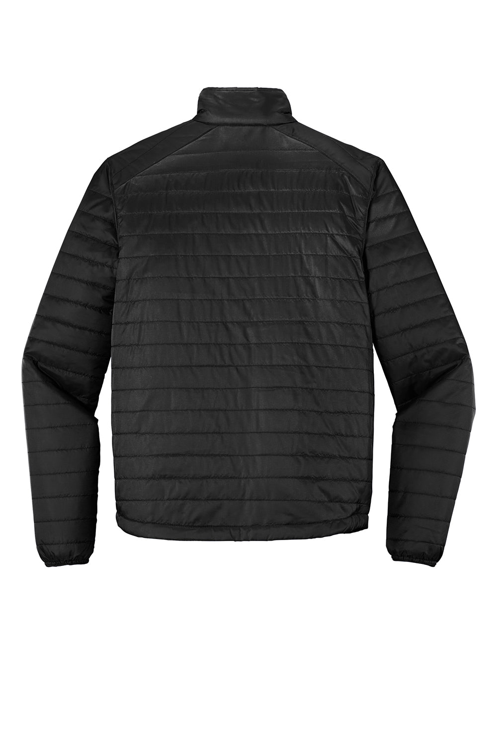 Port Authority J850 Mens Water Resistant Packable Puffy Full Zip Jacket Deep Black Flat Back