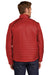 Port Authority J850 Mens Water Resistant Packable Puffy Full Zip Jacket Fire Red/Graphite Grey Model Back