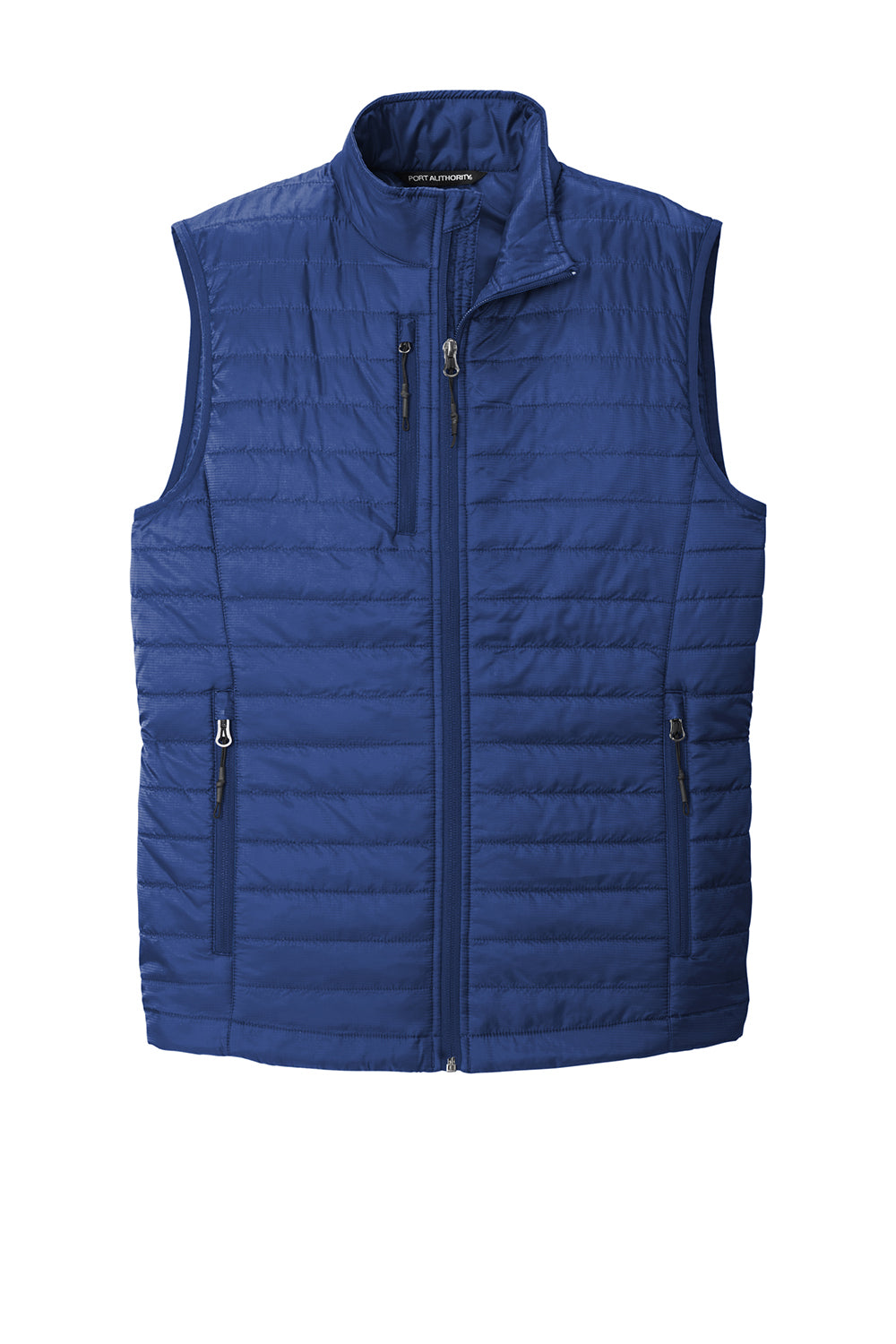 Port Authority J851 Mens Water Resistant Packable Puffy Full Zip Vest Cobalt Blue Flat Front