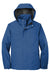 Port Authority J900 Mens Collective Waterproof Full Zip Hooded Jacket Night Sky Blue Flat Front