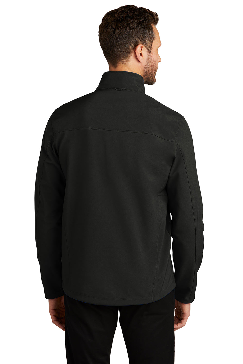 Port Authority J901 Mens Collective Wind & Water Resistant Full Zip Jacket Deep Black Model Back