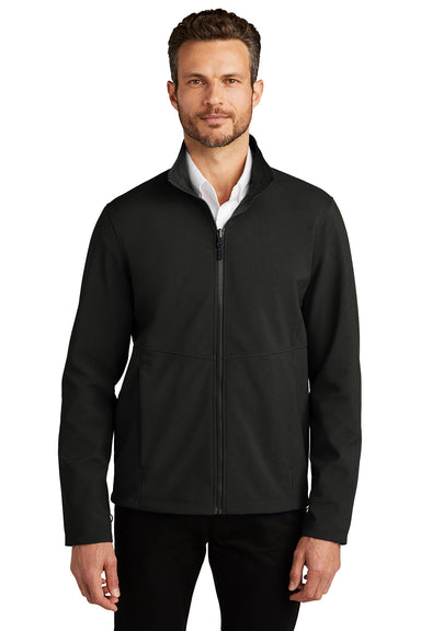 Port Authority J901 Mens Collective Wind & Water Resistant Full Zip Jacket Deep Black Model Front