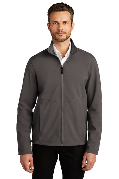 Port Authority J901 Mens Collective Wind & Water Resistant Full Zip Jacket Graphite Grey Model Front