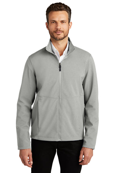 Port Authority J901 Mens Collective Wind & Water Resistant Full Zip Jacket Gusty Grey Model Front