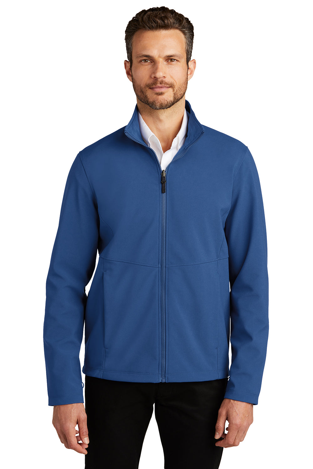 Port Authority J901 Mens Collective Wind & Water Resistant Full Zip Jacket Night Sky Blue Model Front