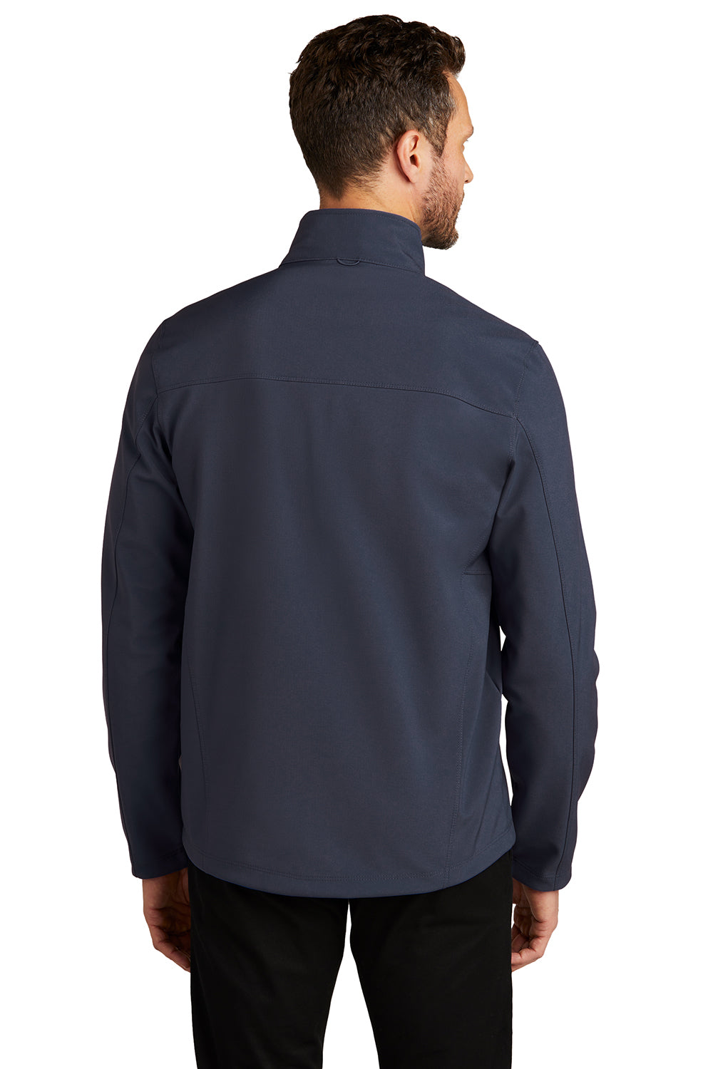 Port Authority J901 Mens Collective Wind & Water Resistant Full Zip Jacket River Navy Blue Model Back