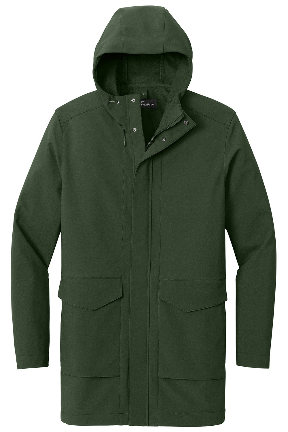 Port Authority J919 Mens Collective Water Resistant Full Zip Hooded Parka Dark Olive Green Flat Front