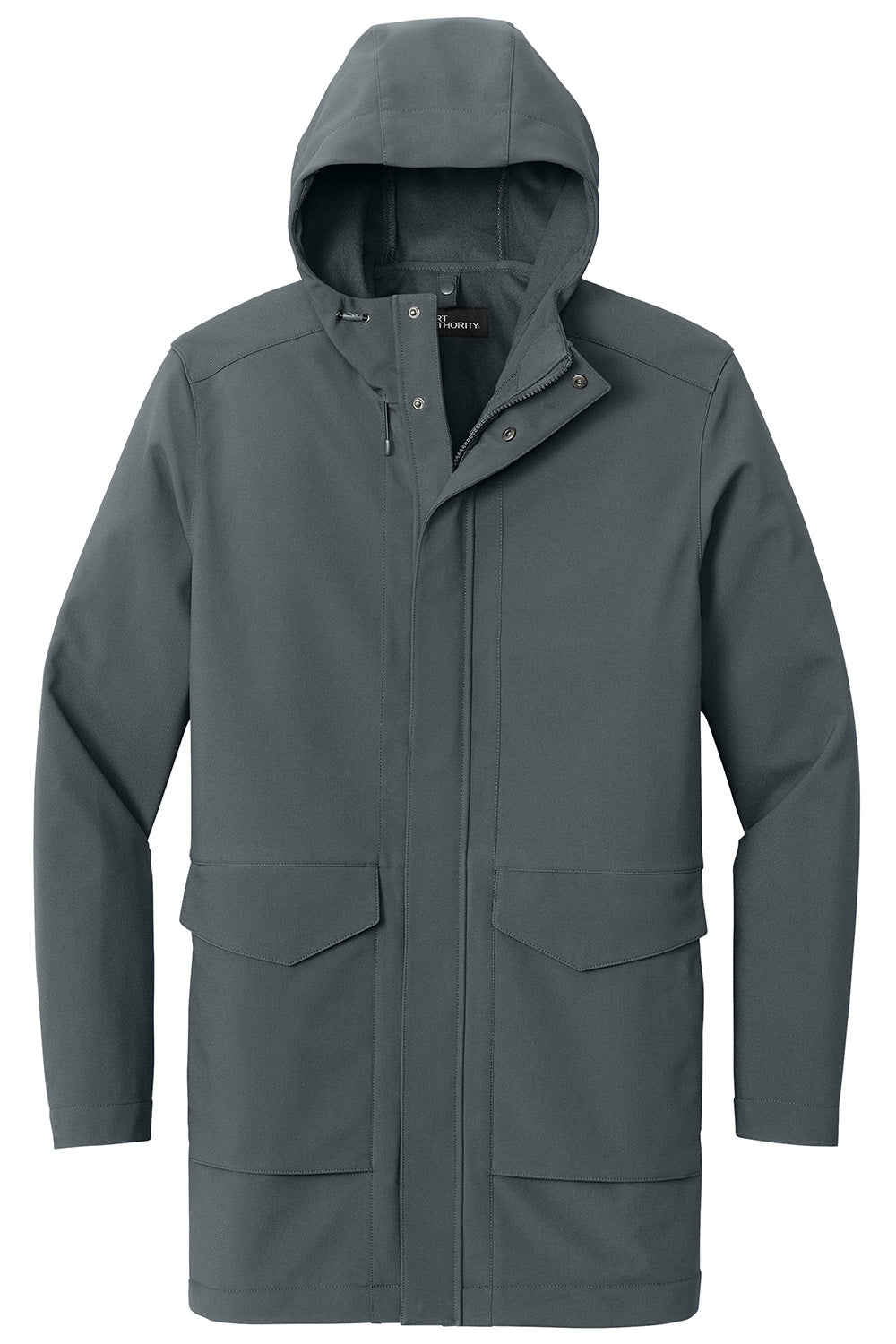 Port Authority J919 Mens Collective Water Resistant Full Zip Hooded Parka Graphite Grey Flat Front