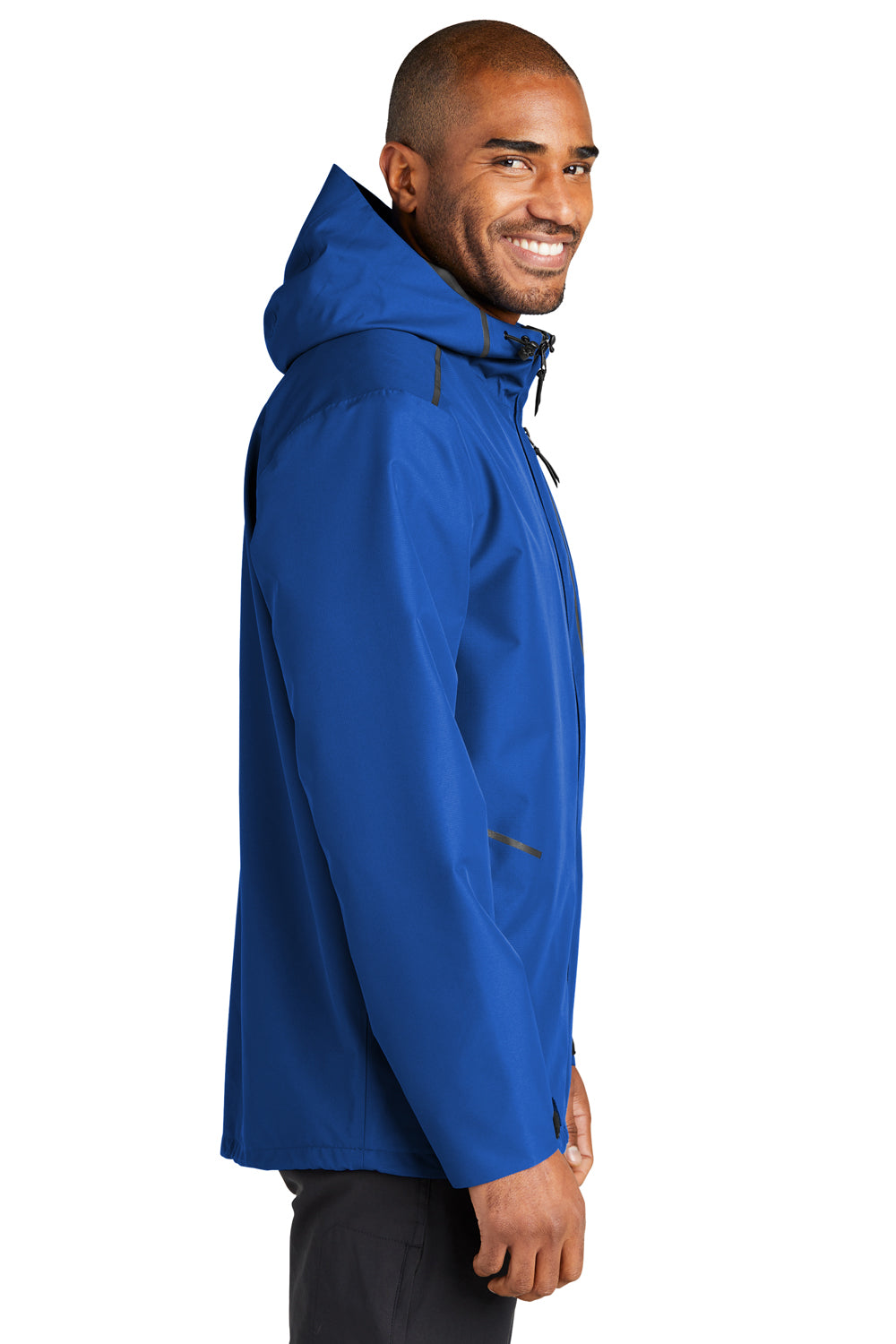 Port Authority J920 Mens Collective Tech Full Zip Outer Shell Hooded Jacket True Royal Blue Model Side