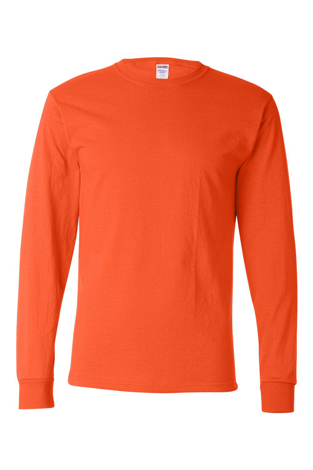 Jerzees 29LS/29L/29LSR Mens Dri-Power Moisture Wicking Long Sleeve Crewneck T-Shirt Burnt Orange Flat Front