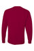 Jerzees 29LS/29L/29LSR Mens Dri-Power Moisture Wicking Long Sleeve Crewneck T-Shirt Cardinal Red Flat Back