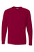 Jerzees 29LS/29L/29LSR Mens Dri-Power Moisture Wicking Long Sleeve Crewneck T-Shirt Cardinal Red Flat Front