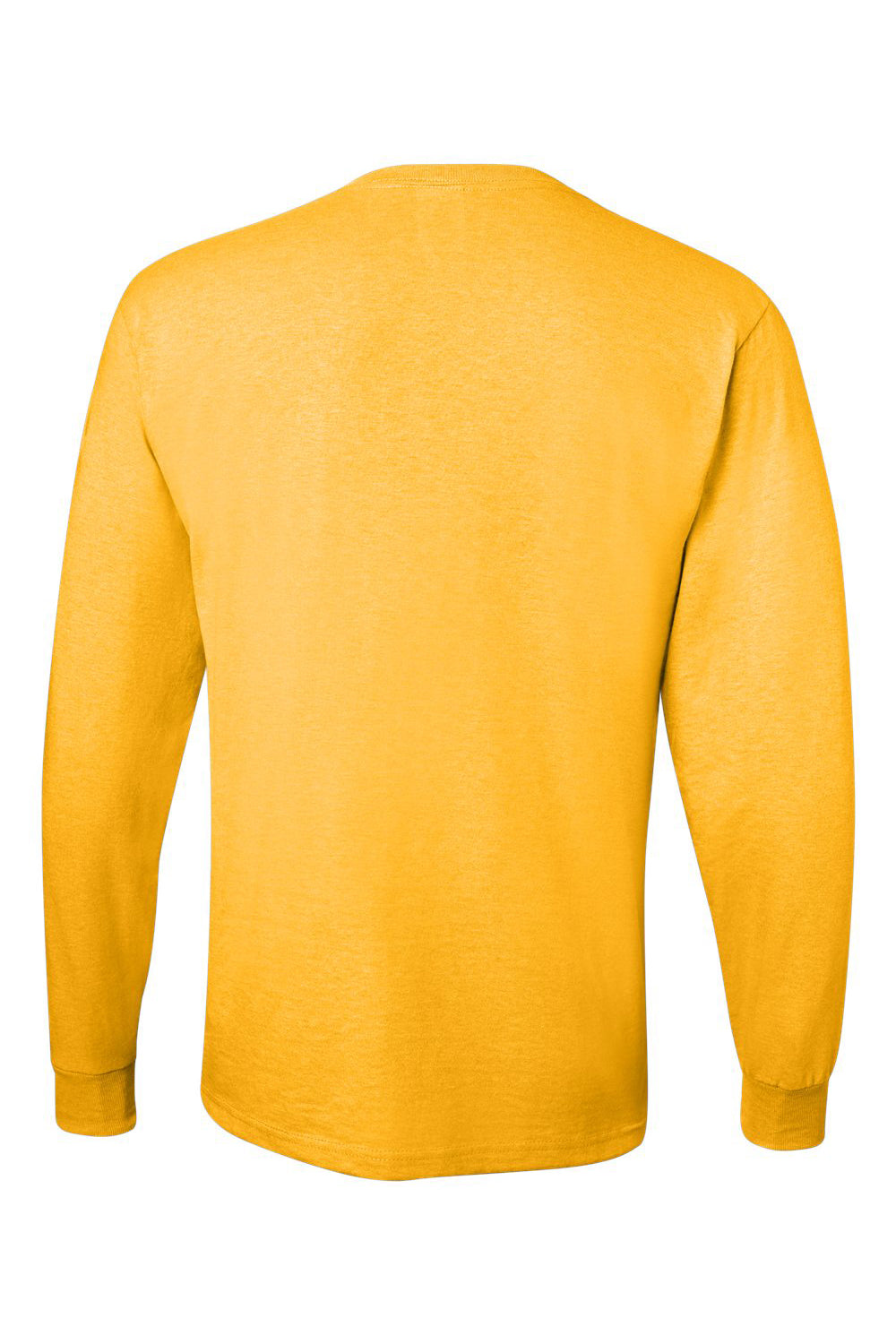 Jerzees 29LS/29L/29LSR Mens Dri-Power Moisture Wicking Long Sleeve Crewneck T-Shirt Island Yellow Flat Back