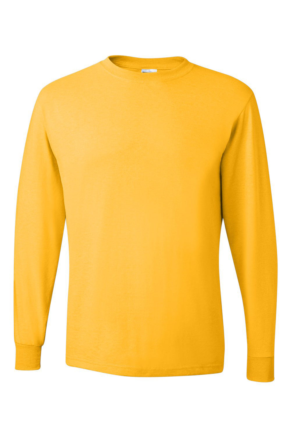 Jerzees 29LS/29L/29LSR Mens Dri-Power Moisture Wicking Long Sleeve Crewneck T-Shirt Island Yellow Flat Front