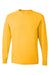 Jerzees 29LS/29L/29LSR Mens Dri-Power Moisture Wicking Long Sleeve Crewneck T-Shirt Island Yellow Flat Front