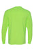 Jerzees 29LS/29L/29LSR Mens Dri-Power Moisture Wicking Long Sleeve Crewneck T-Shirt Neon Green Flat Back