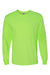 Jerzees 29LS/29L/29LSR Mens Dri-Power Moisture Wicking Long Sleeve Crewneck T-Shirt Neon Green Flat Front