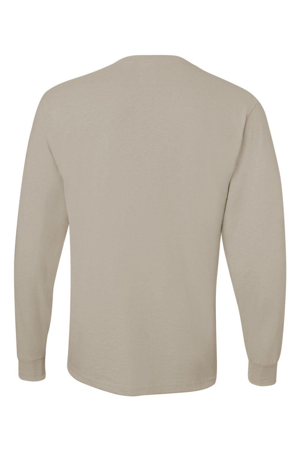 Jerzees 29LS/29L/29LSR Mens Dri-Power Moisture Wicking Long Sleeve Crewneck T-Shirt Sandstone Flat Back