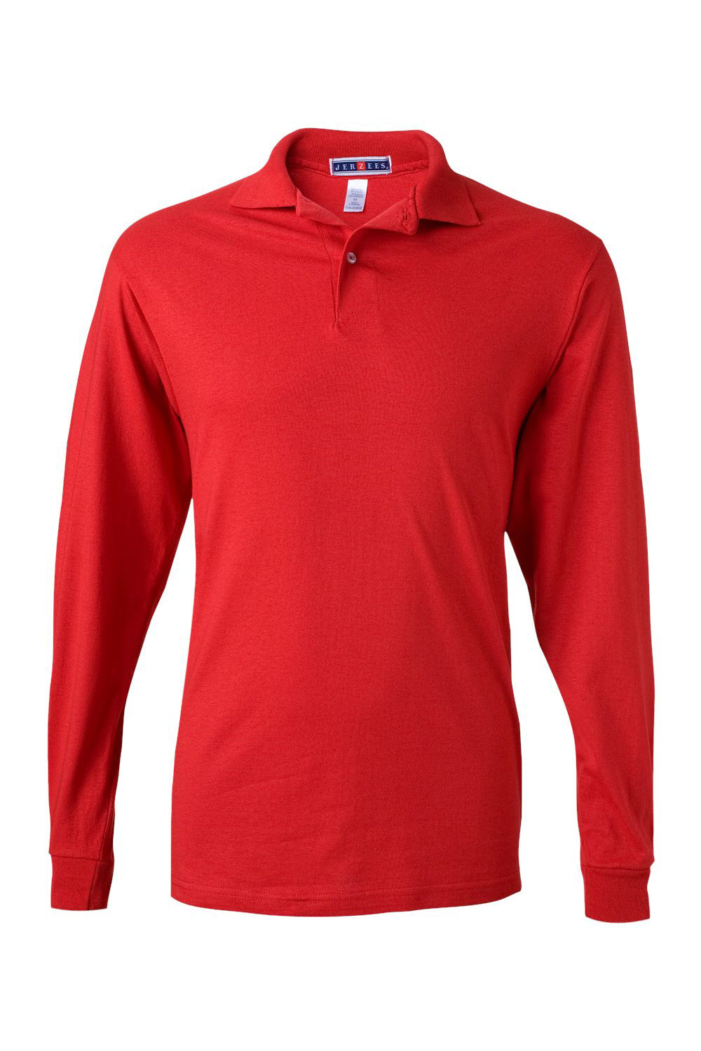 Jerzees 437ML/437MLR Mens SpotShield Stain Resistant Long Sleeve Polo Shirt True Red Flat Front