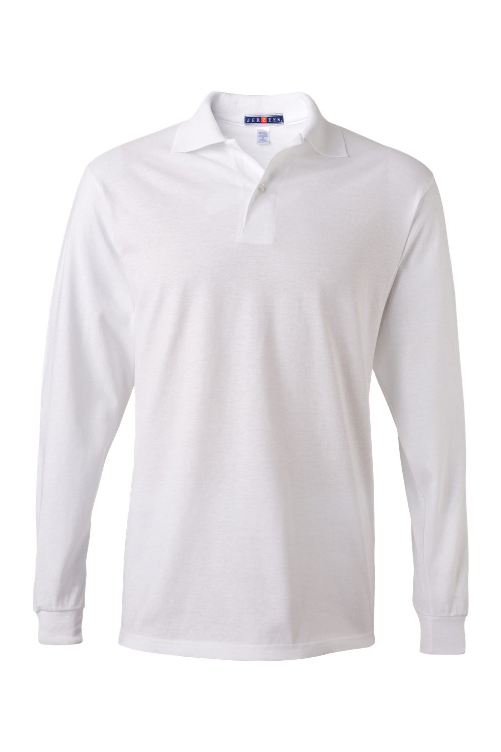 Jerzees 437ML/437MLR Mens SpotShield Stain Resistant Long Sleeve Polo Shirt White Flat Front